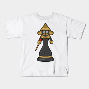 Chess piece King at Chess with Staff Kids T-Shirt